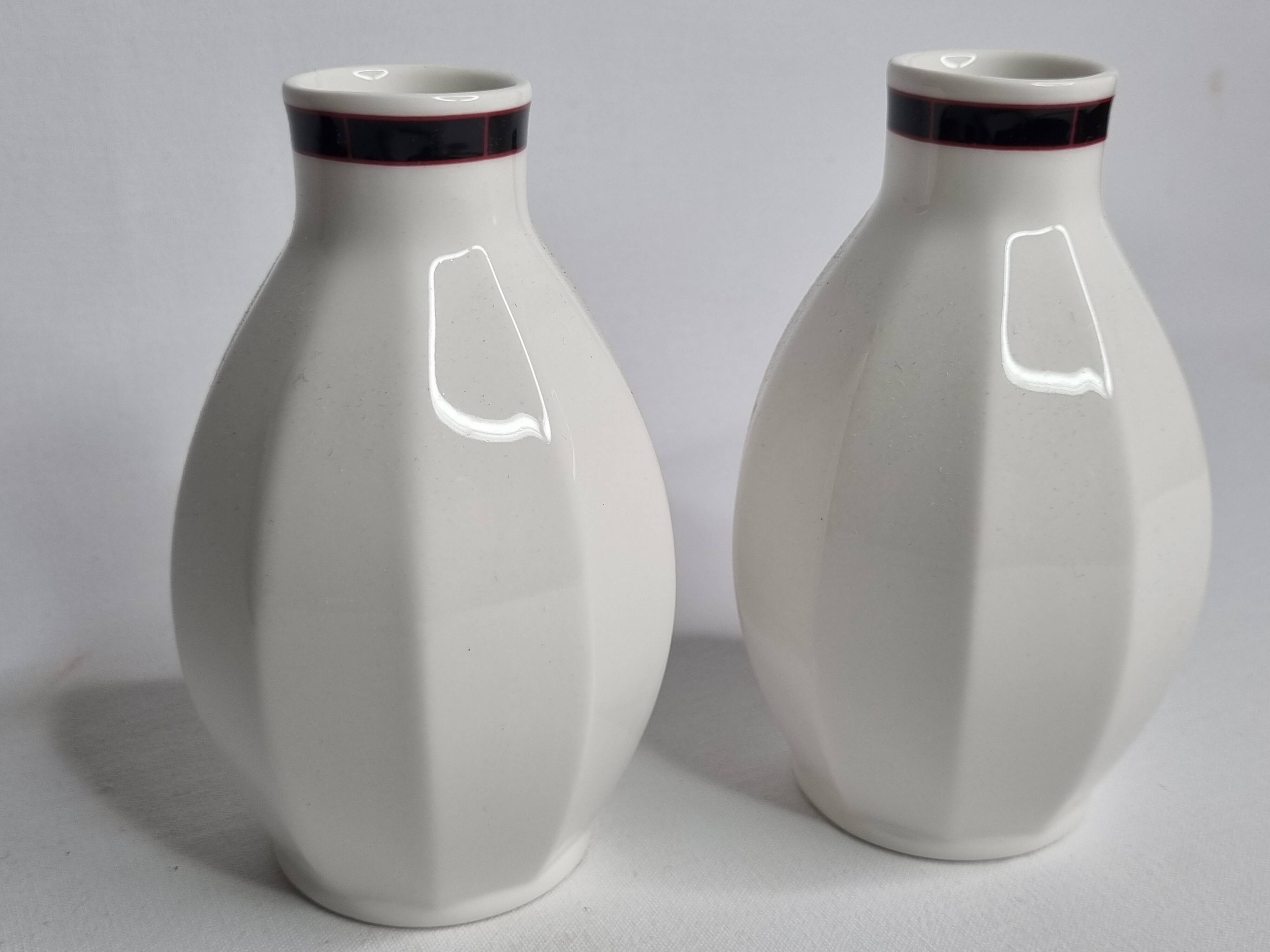 Set of 2 Villeroy & Boch porcelain bottles – GEO model, Luxembourg, 11