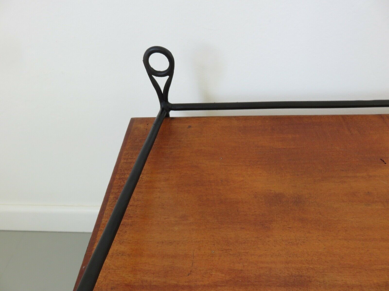 Scandinavian wood and metal shelf 60s 70s