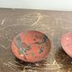 Antique Pair of Sake Cups Sakazuki in Japanese Lacquer Decorated with Maki Crane Meiji Era X