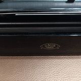 Japy portable typewriter, shiny black metal, 1950s