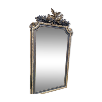 Miroir ancien à fronton 168/88 cm
