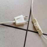 Pair of wooden scissor wall lamps