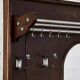 Art deco cloakroom coat rack in wood, mirror and chrome metal