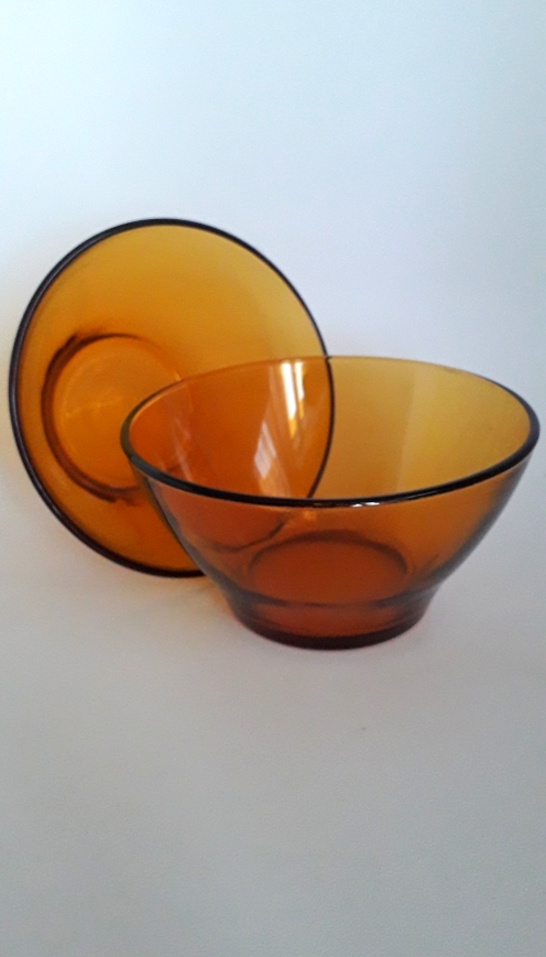 Set of amber duralex bowls