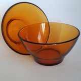 Set of amber duralex bowls