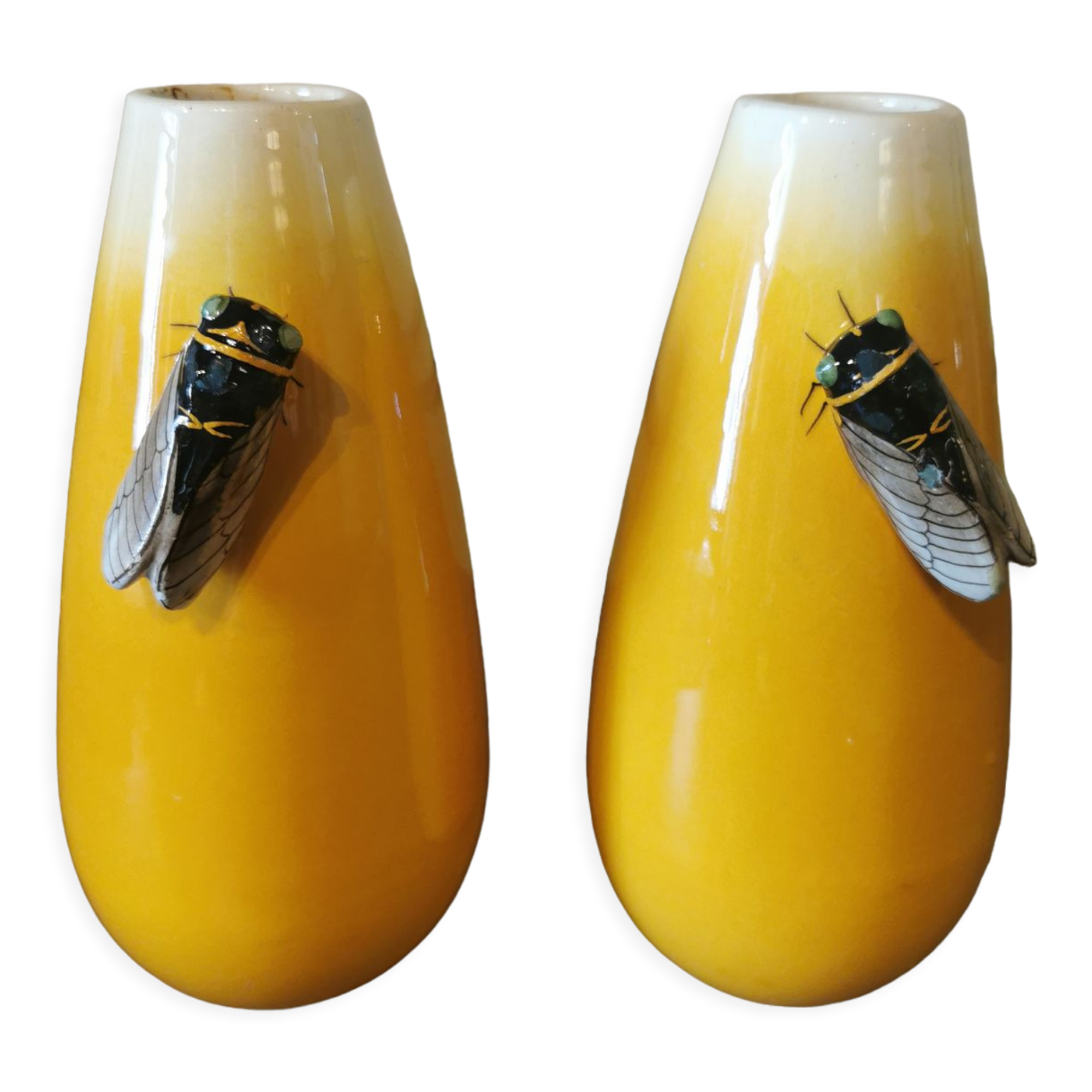 Pair of vintage vases massier vallauris