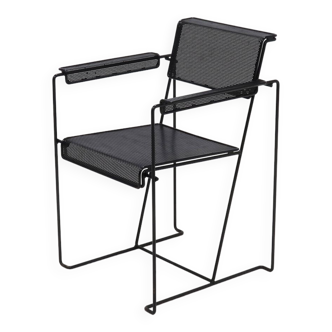 Chaise d'appoint minimaliste en acier perforé 1970