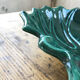 Plat feuille céramique verte Vallauris