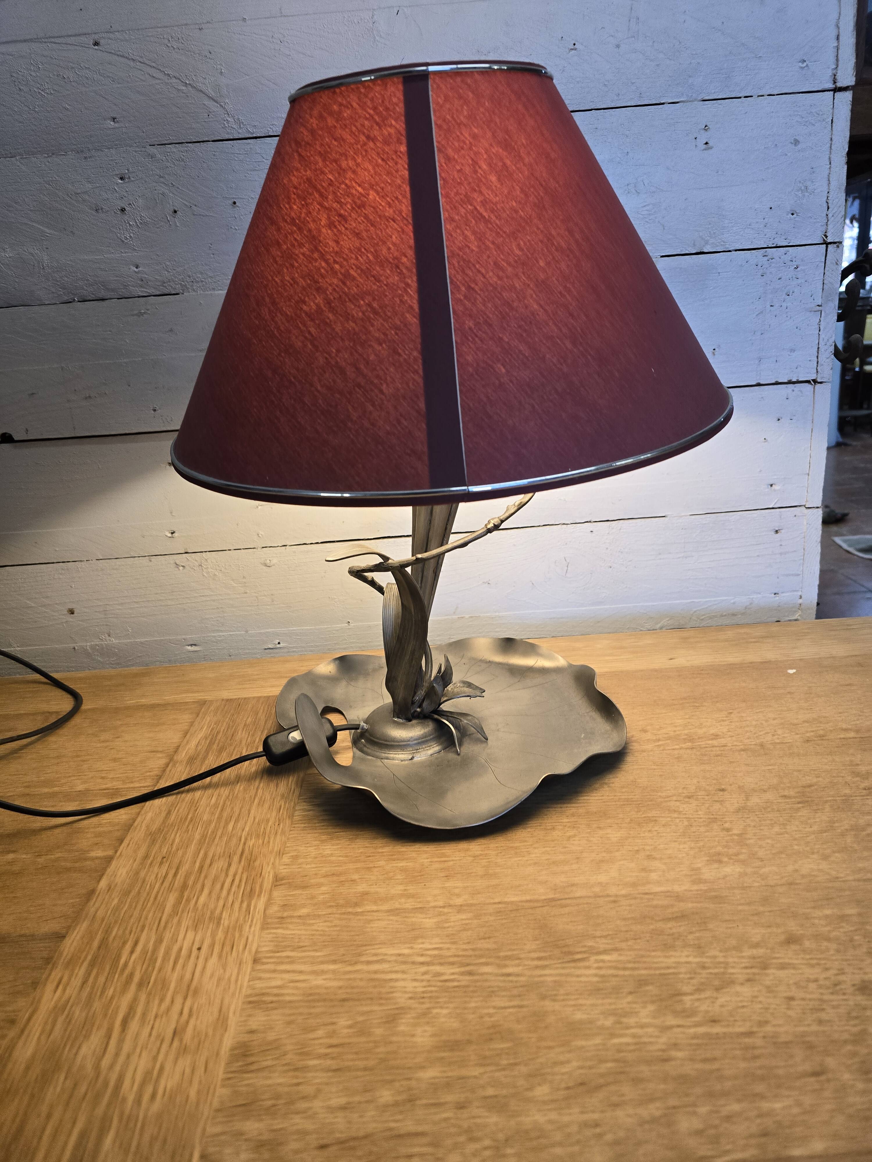 Lampe art déco en étain des années 1930