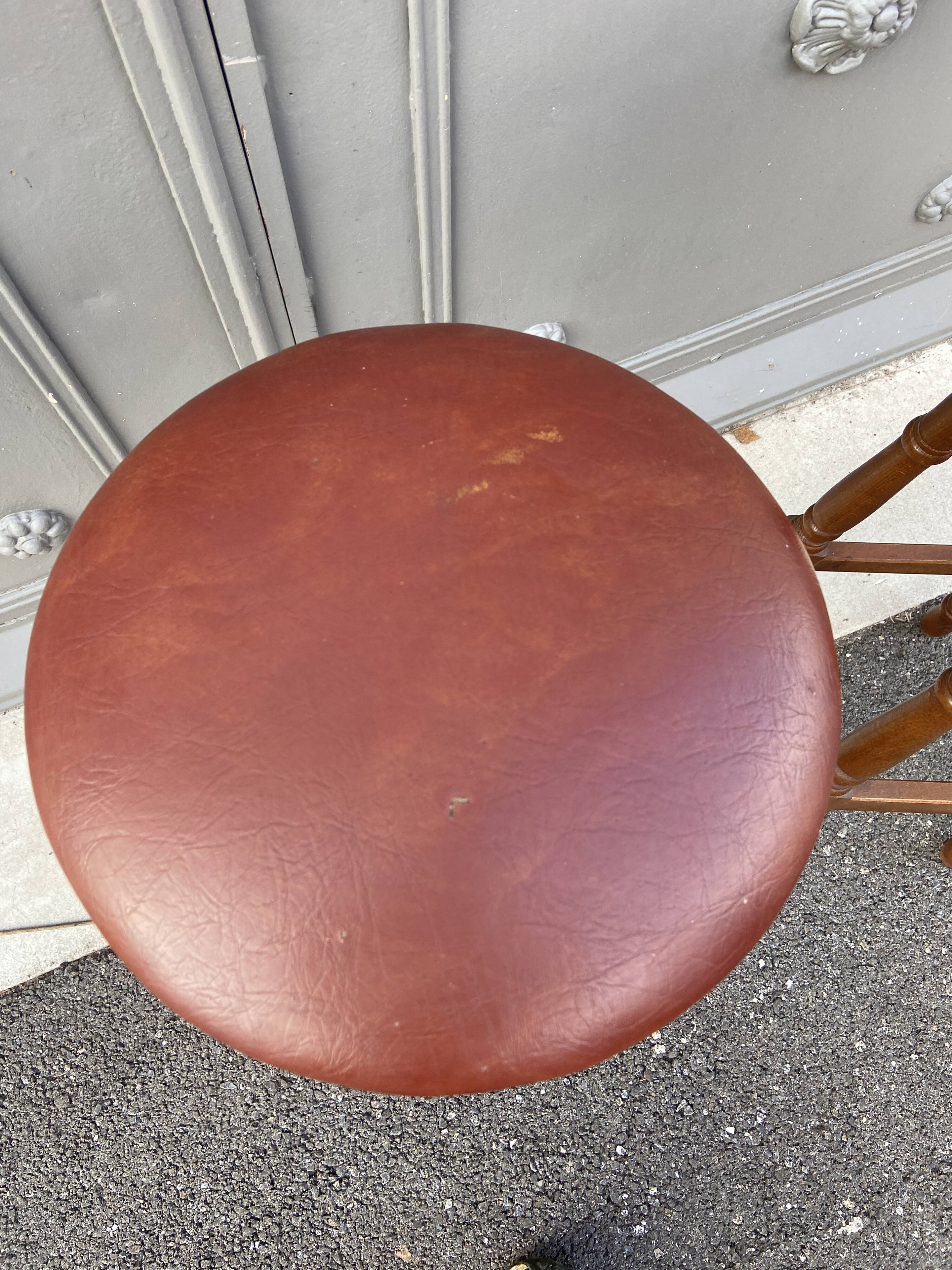 Pair of bar stools curved wood 1960