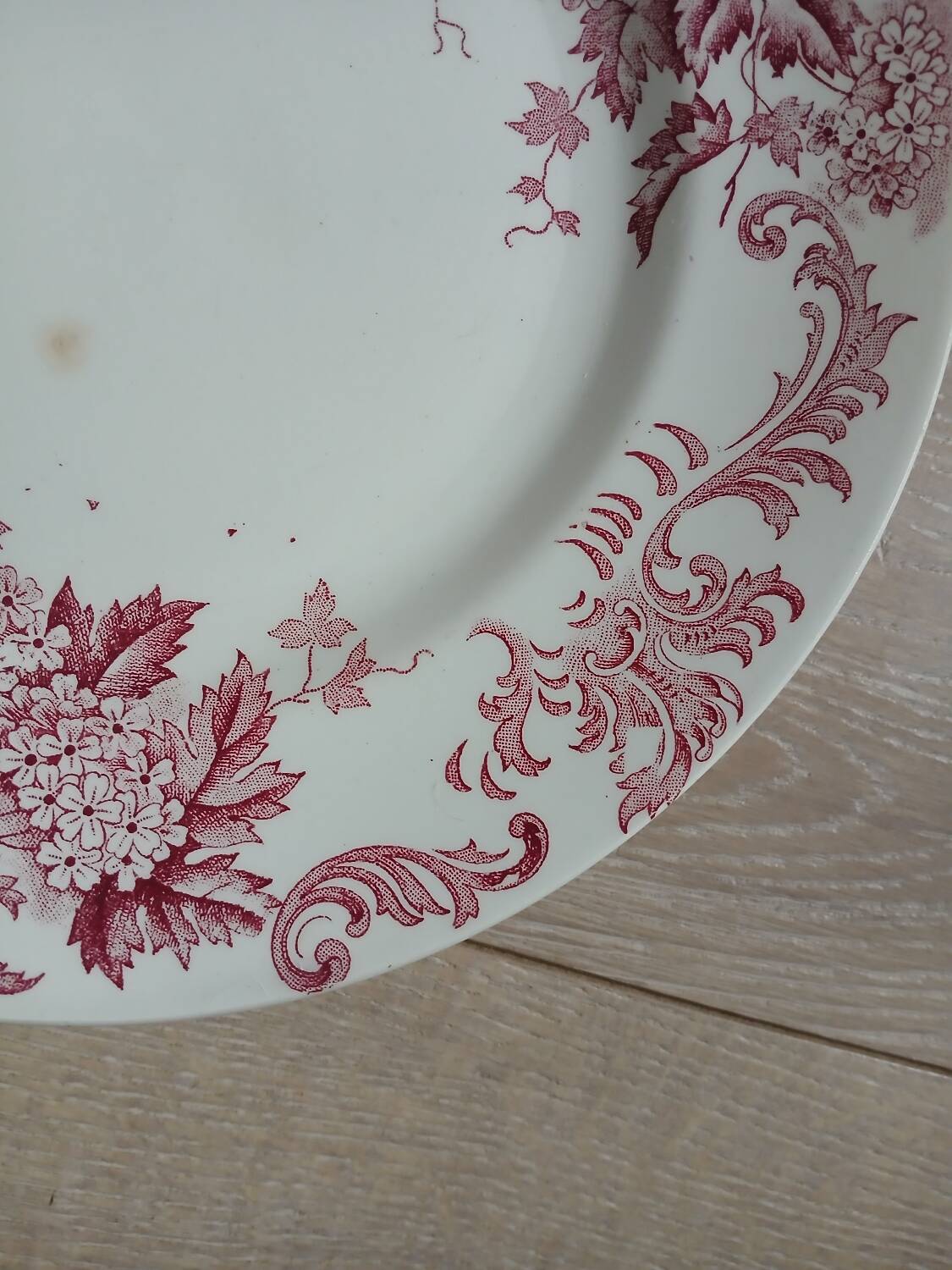 6 antique ironstone dinner plates