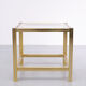 Hollywood regency brass side mirror side table, 1970s