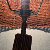 Floral carved wood lamp from the 60s