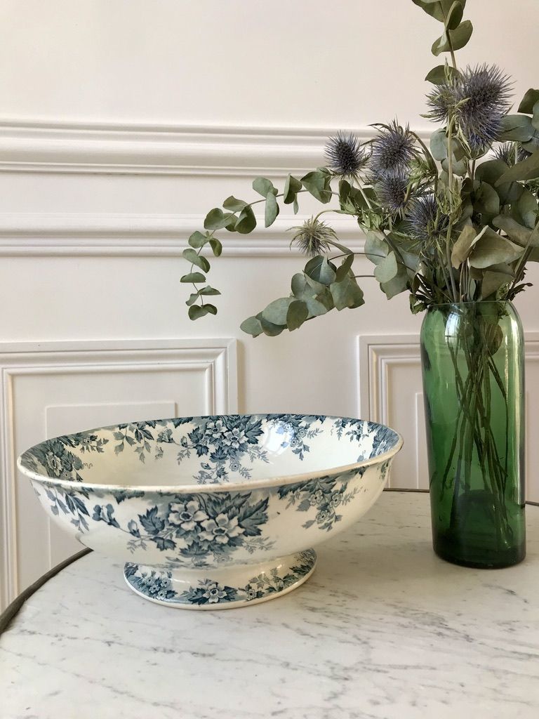 Salad bowl in iron sand saint-amand model "marie-louise" 1880 - xixth