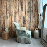 Green velvet tub chair