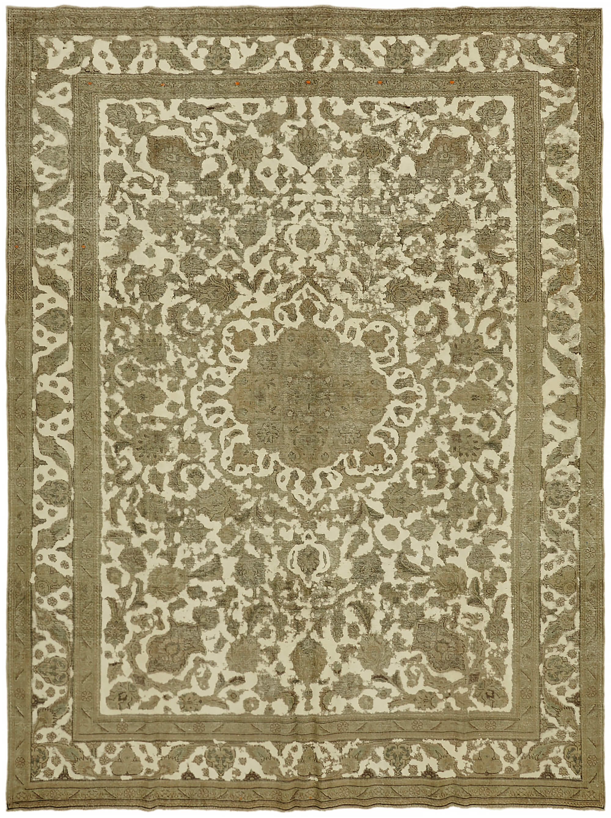 1980s 300 cm x 395 cm beige wool carpet