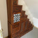 Indonesian staircase furniture in rosewood and wrought iron.
