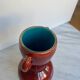 Vintage Accolay vase in red ceramic, double handle.