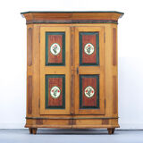 Rustic Farmhouse Folk Art Painted Bridal Cabinet