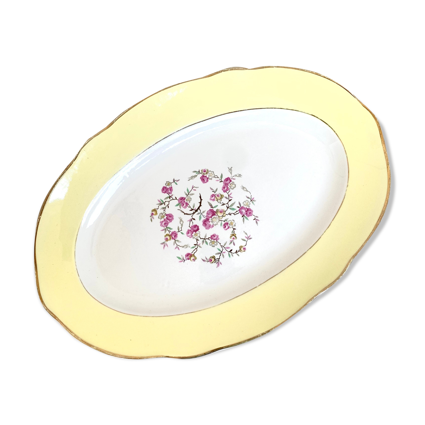 Luneville oval earthenware serving dish