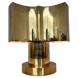 Big design brass table lamp - Czechoslovakia, 1980s