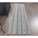 1970s Grey Natural Turkish Hand-Knotted Runner Rug 79x270