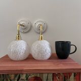 Pair of white wall lights