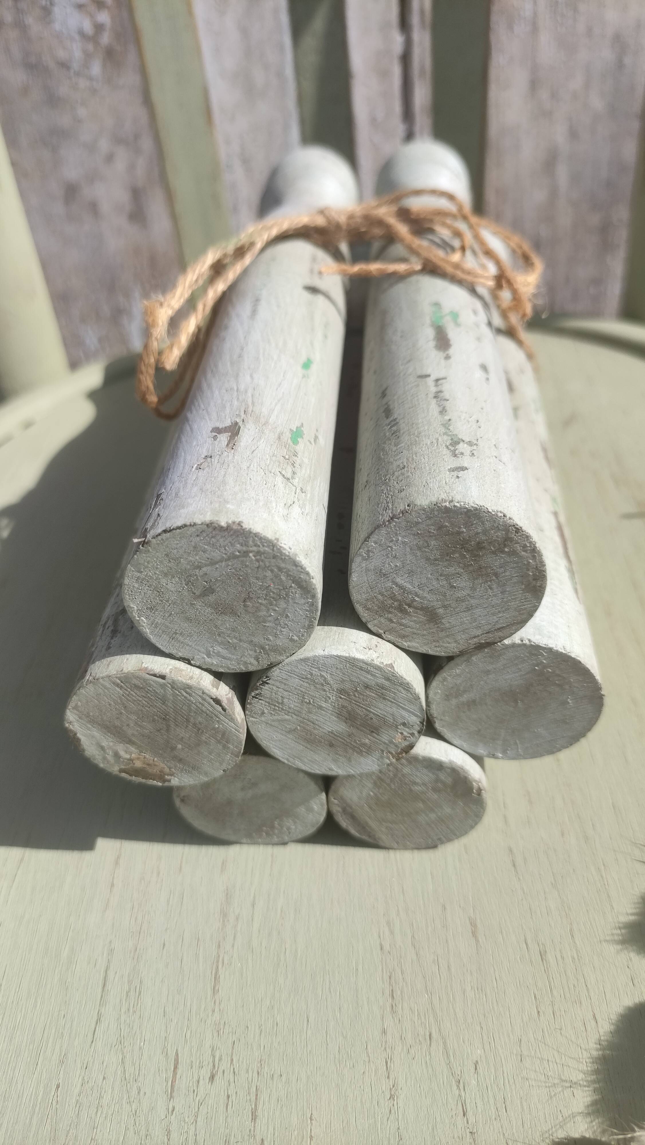 Jeu de quilles vintages en bois patiné