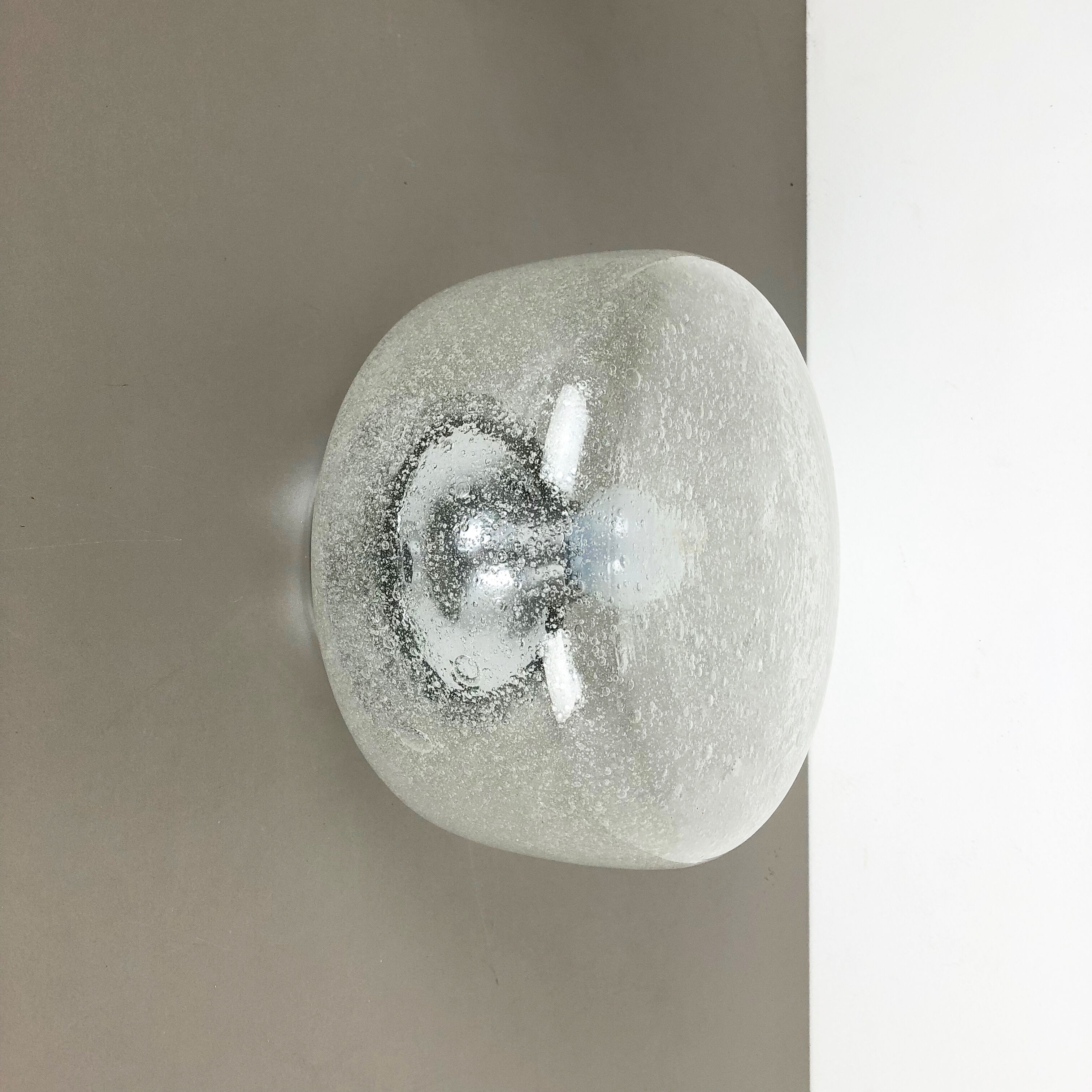 Cone Ice Glass Bubble Wall Light Made by Hillebrand Leuchten, Germany