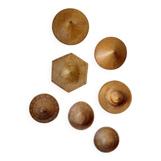 Collection of 7 traditional Vietnamese hats