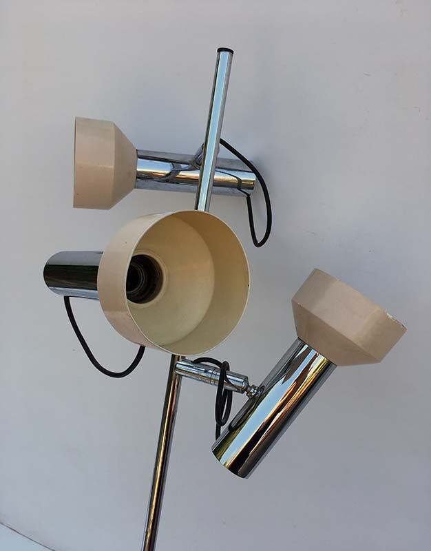 Floor lamp in metal and spots cream