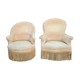 pendant of Napoleon III era toad armchairs in Velvet of Genoa