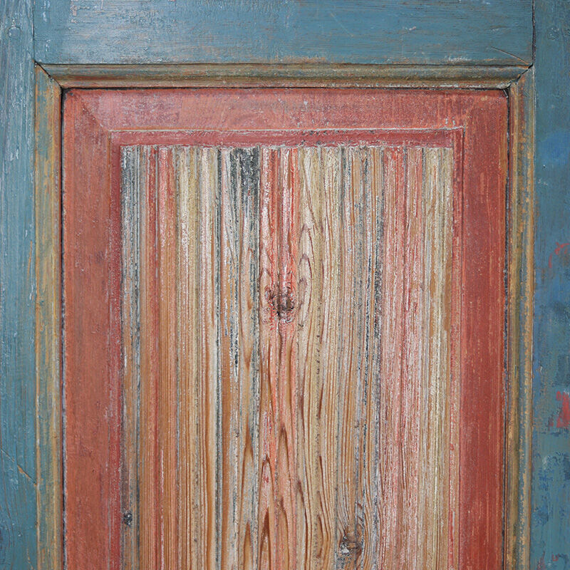 Swedish Gustavian Folk Art Painted Corner Cabinet / Cupboard