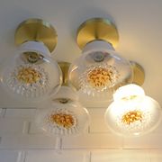 Set of 4 Vintage Sconces Flush Mount Mazzega Murano Glass Ceiling Lights