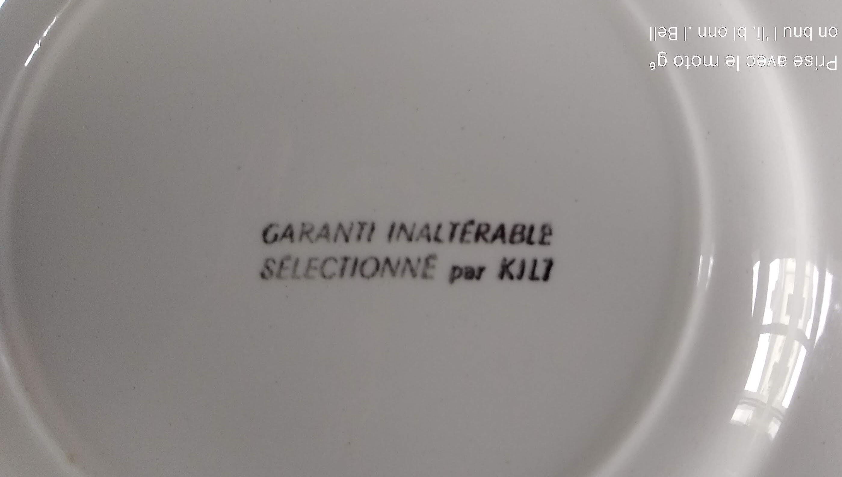 6 yellow gridded plates from the 50s-60s
