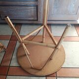 Rattan and bamboo shell table and chair set