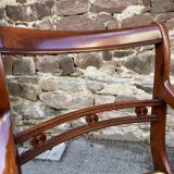 Siège fauteuil de bureau à crosse dans le goût anglais en acajou