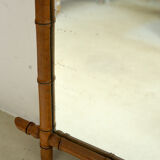 Pair of mirrors called carved wooden bamboo, France, circa 1930