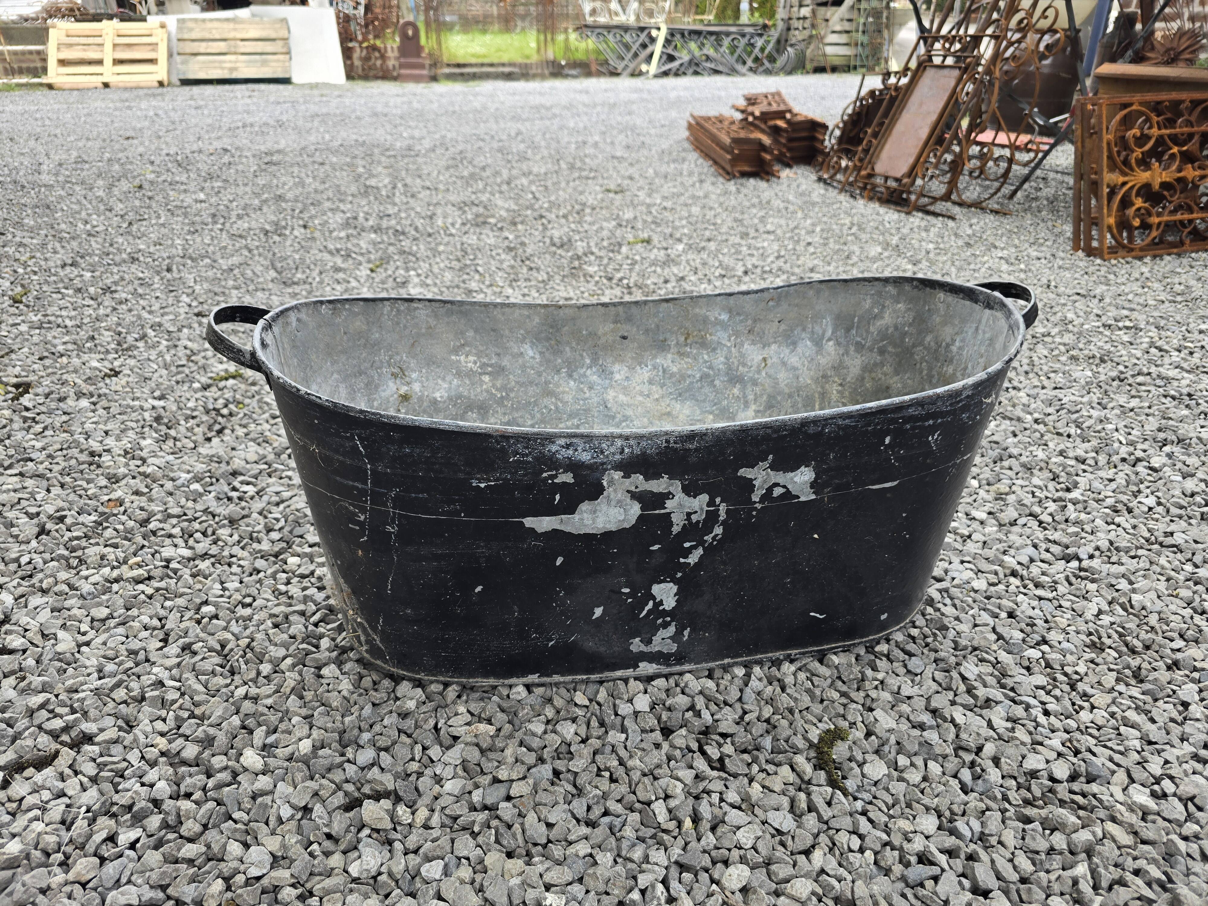 Old zinc bathtub