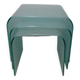 Vintage Nesting Tables made of frosted glass