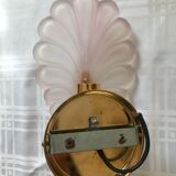 Paire d'appliques feuille verre