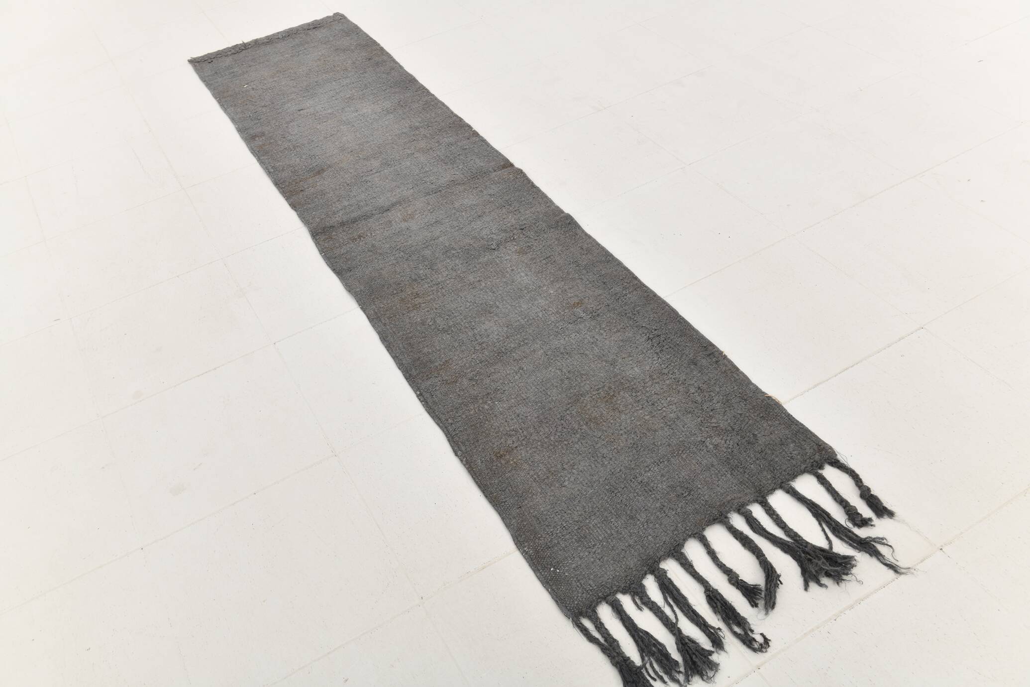 2x8 Mid Century Modern Gray Kilim Runner Rug, 60x254Cm