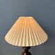 Vintage wooden table lamp with pleated shade