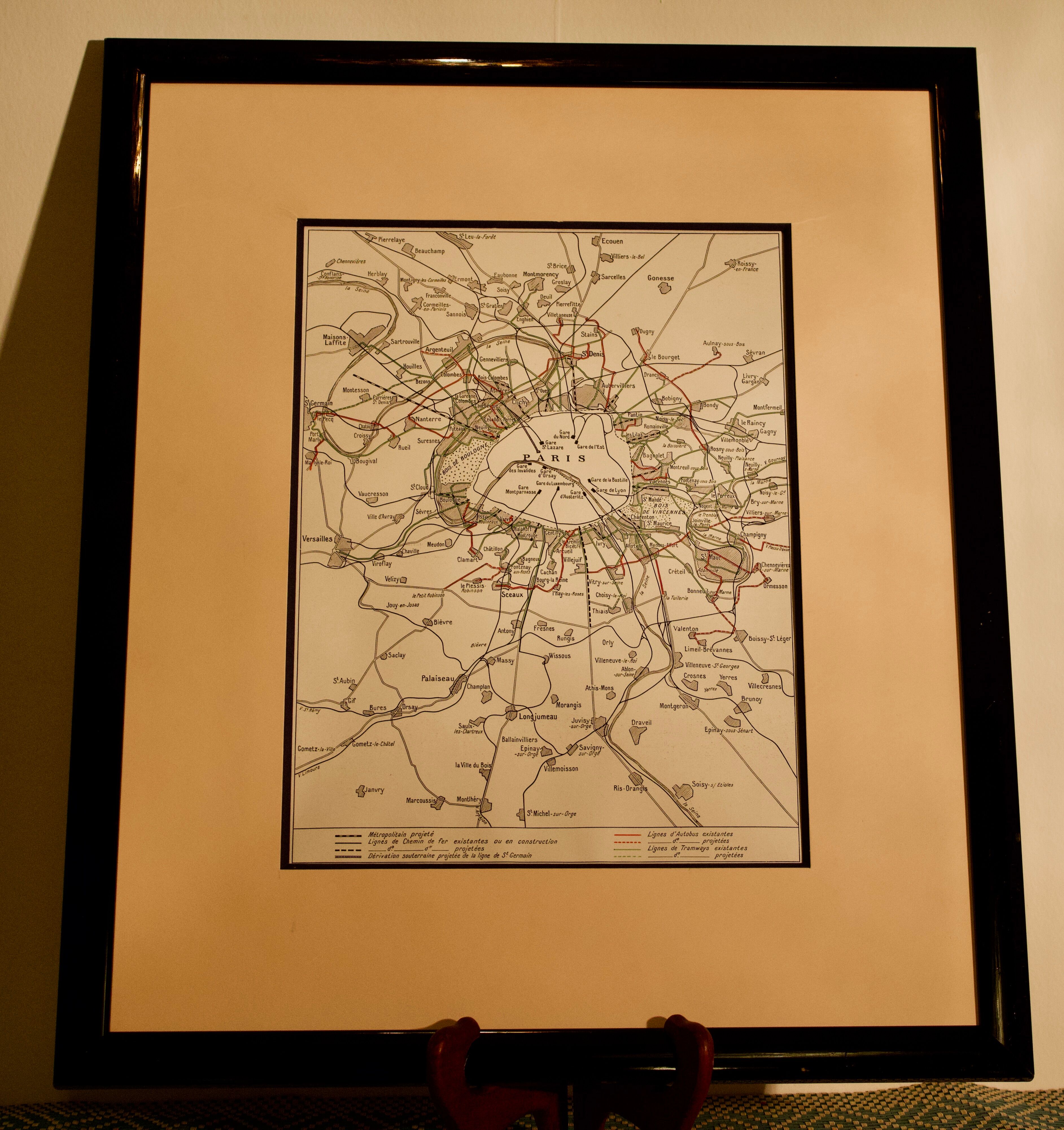 The development of transport in the Paris region 1928