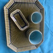Service slurry art deco composed of a Tray, two pots and a small old and collector's dish