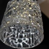 Vintage pendant light with 3 glass and chrome elements, 1960.