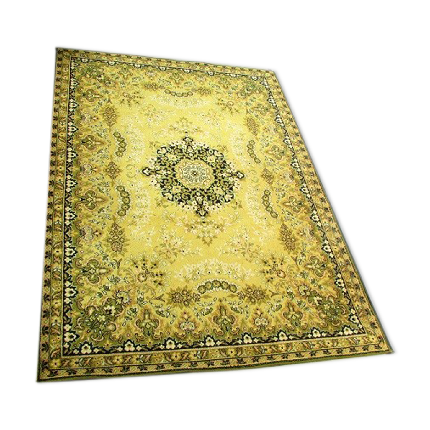 Shiraz carpet, 240 x 170, green and gold