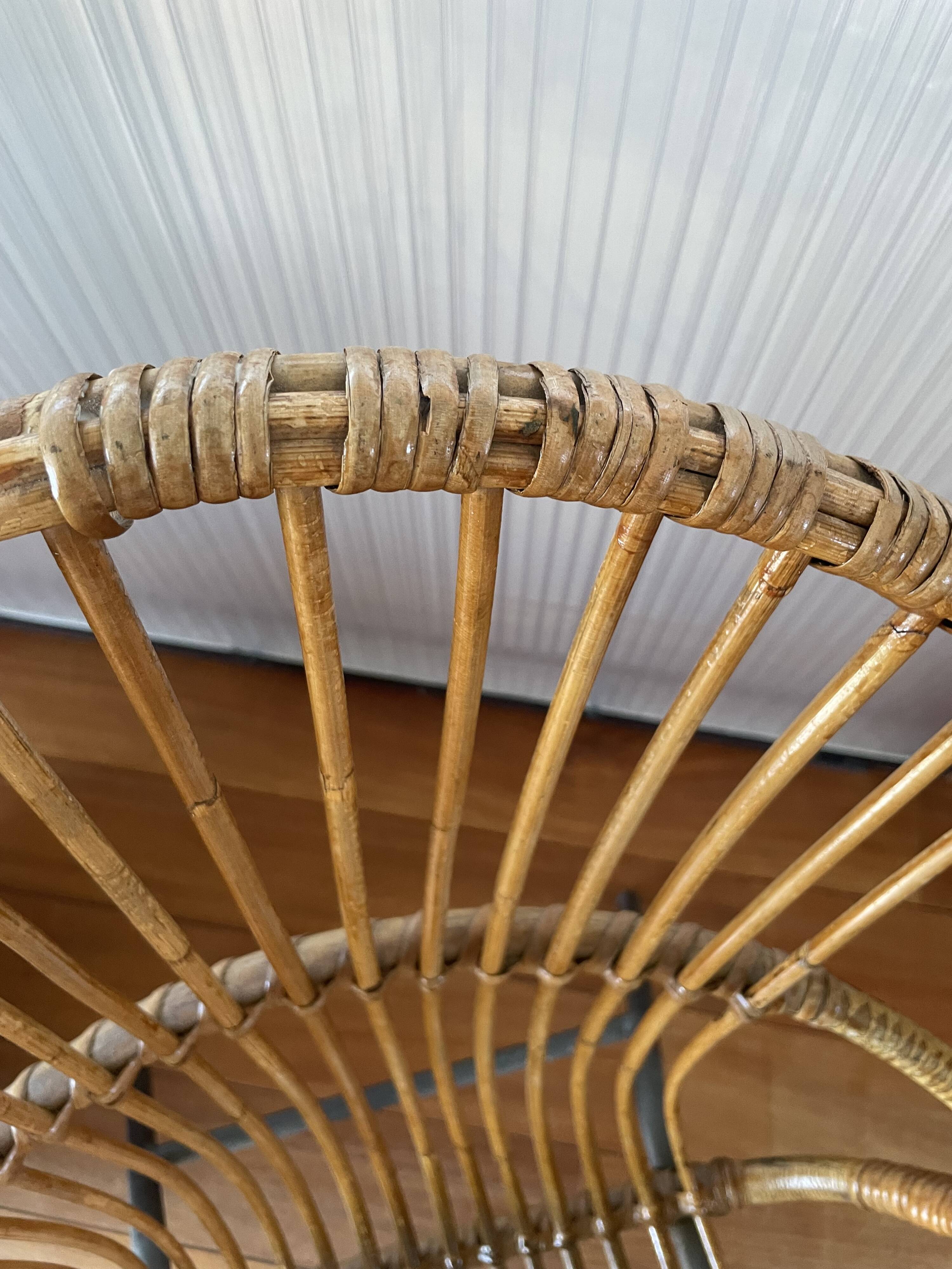 Midcentury rattan armchair