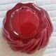 Vintage red blown glass ashtray empty pocket