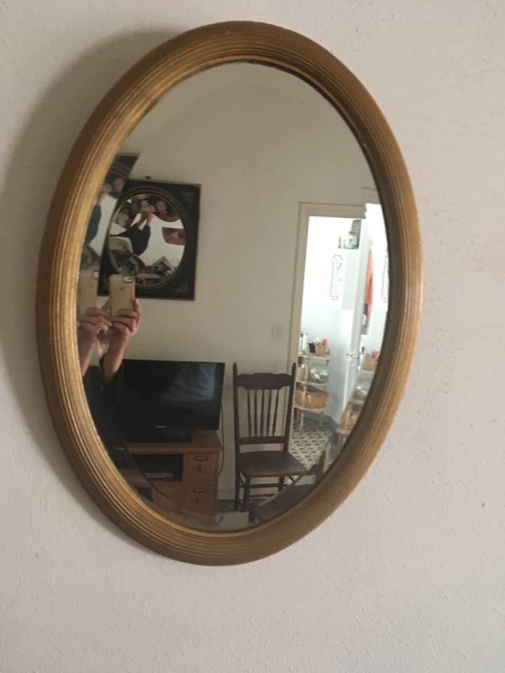 Former beveled oval mirror 74x55cm